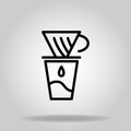 Coffe maker icon or logo in outline