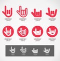 Logo and Symbol design Rock hand and Love hand