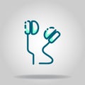 Earphone icon or logo in twotone