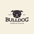 Logo symbol icon vecthead face bull dog black vintage logo symbol icon vector graphic design illustration idea creative or