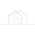 Logo symbol of a modern European house, architecture, exterior design