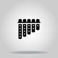 Panpipe icon or logo in  glyph Royalty Free Stock Photo