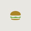 A logo that symbolically uses a hamburger