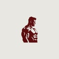 A logo that symbolically uses muscle training