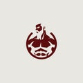 A logo that symbolically uses muscle training