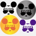 Logo or t-shirt design mouse in sunglasses in negative space