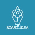 Logo taking off rocket idea. Landing page startup