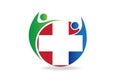 Logo team with a medical symbol