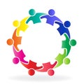 Logo teamwork business meeting people in a circle creative design icon template Royalty Free Stock Photo