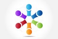 Logo teamwork colored people icon