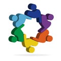 Logo teamwork hug friendship unity business colorful people icon logotype vector Royalty Free Stock Photo