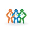 Logo teamwork friendship symbol image vector illustration