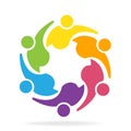 Logo teamwork friendship unity business colorful people icon logotype vector Royalty Free Stock Photo