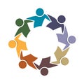 Logo teamwork hug friendship unity business colorful people icon logotype vector Royalty Free Stock Photo