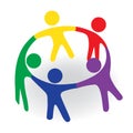 Logo teamwork hug friendship unity meeting business colorful people icon logotype vector Royalty Free Stock Photo