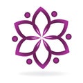 Logo teamwork lotus flower symbol of yoga vector image illustration graphic design Royalty Free Stock Photo