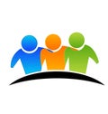 Logo teamwork partnes hug business people vector design