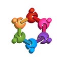 Logo teamwork people laboratory chemical symbol icon