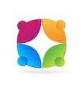 Logo teamwork social people vector icon