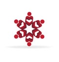 Logo teamwork unity business charity love heart