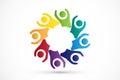 Logo teamwork unity business happy people logotype icon vector web image Royalty Free Stock Photo