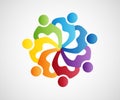 Logo teamwork unity business partners people holding hands