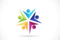 Logo teamwork unity business people community charity volunteer friendship logo vector Royalty Free Stock Photo