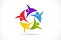 Logo teamwork unity business community charity volunteer friendship people vector Royalty Free Stock Photo