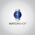 Blue Watch Vector Logo Royalty Free Stock Photo