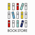 Logo template for a bookstore or society of book lovers. Vector illustration in the style of minimalism.isolated on a white