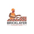 Logo template for bricklayer service Royalty Free Stock Photo