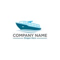 Logo template for cargo ship Royalty Free Stock Photo