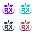 The logo template combined with the letters R and X, is certain to extend and at the end there are leaves