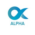 3D Aqua Alpha Logo Template Royalty Free Stock Photo