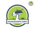 Logo template design porcini organic mushroom farm