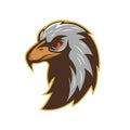 Logo template with eagle head on white background . Emb