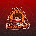 Lavadrop Mascot Gaming Brand Company Logo Design Template