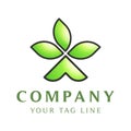 Logo template in the form of tent tent with three leaves on it