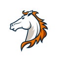 Logo template with horse head. Sport team logo.