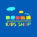 Logo, template for kids shop and market. Vector illustration Royalty Free Stock Photo