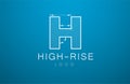 Logo template letter H in the style of a technical drawing. Royalty Free Stock Photo