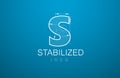 Logo template letter S in the style of a technical drawing. Royalty Free Stock Photo