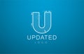 Logo template letter U in the style of a technical drawing. Royalty Free Stock Photo