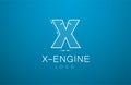Logo template letter X in the style of a technical drawing Royalty Free Stock Photo