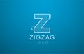 logo template letters Z, zigzaz, in the style of a technical drawing Royalty Free Stock Photo