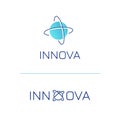 Logo template with molecule idea for medical clinic scientific business service, drugs, pills, innovation startup