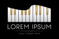 Logo template, music, piano keys, vector