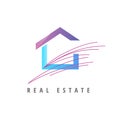 Logo template real estate, apartment, condo, house, rental, business. brand, branding, logotype, company, corporate Royalty Free Stock Photo