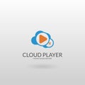 Cloud Player Logo. Movie Player Logo. Colorful logo template.