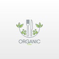 Organic food logo. Healthy food icon.